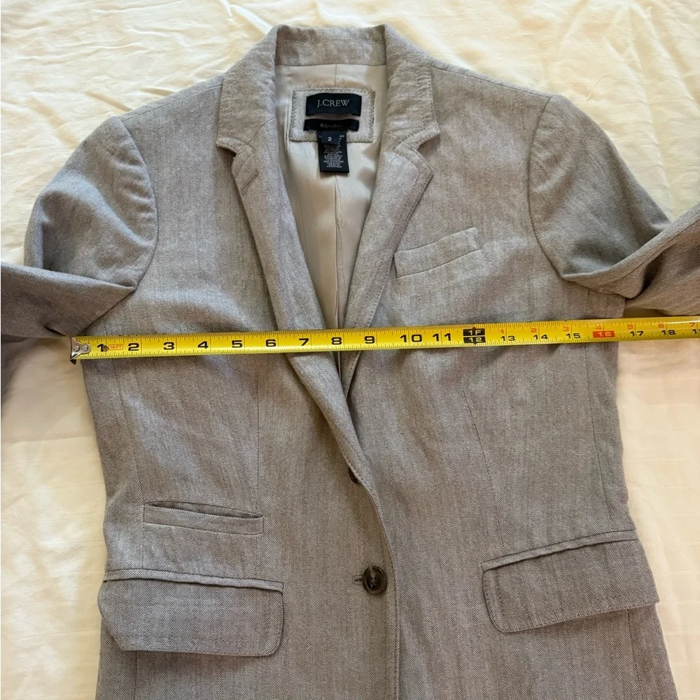 J. Crew Heather Gray Tailored Women's Blazer Size 2 Excellent Condition